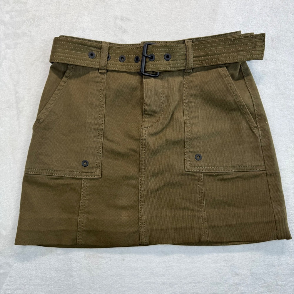 DL1961 Parker Skirt Mini Utility Belted Olive Green Casual XS‎ READ
